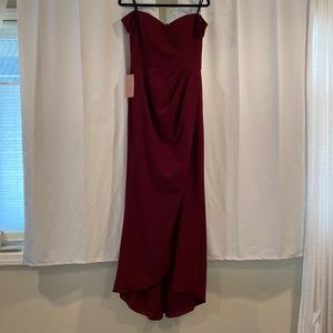 BHLDN Rossi crepe maxi dress size 10, maroon